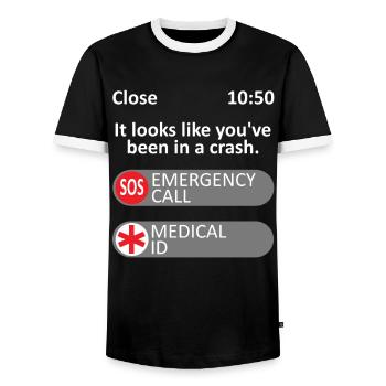 On dirait que vous avez été dans un crash - mème - T-shirt contrasté Homme - noir/blanc - Devant - AI Model Female 172 light (172cm) & AI Model Male 178 light (178cm)
