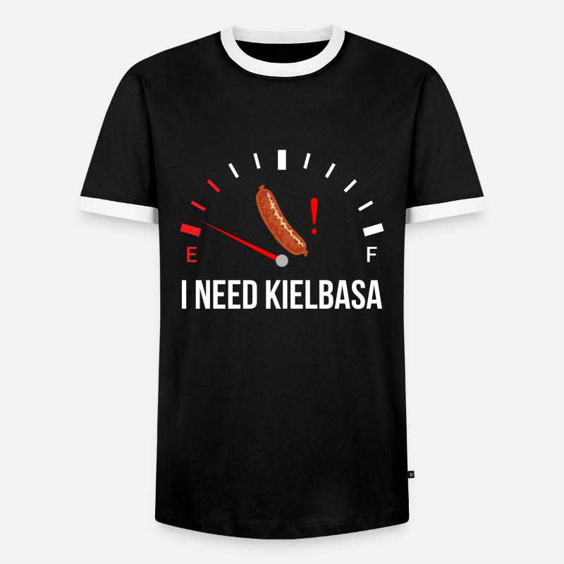 i need Kielbasa, kielbasa - Männer Kontrast-T-Shirt - Schwarz/Weiß