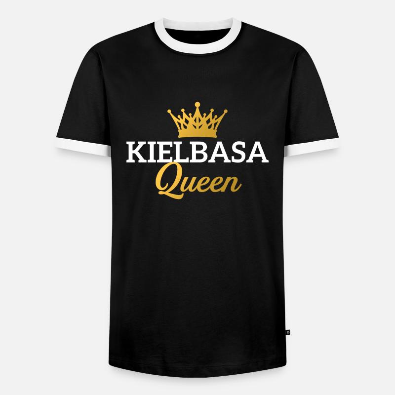 kielbasa queen, kielbasa - Männer Kontrast-T-Shirt - Schwarz/Weiß