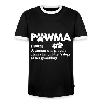 Vintage Pawma Definition Dog Grandma Aunt Mom Dog - Men's Ringer Shirt - black/white - Front - AI Model Female 172 light (172cm) & AI Model Male 178 light (178cm)