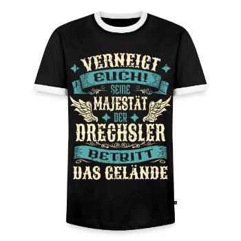 Drechsler Geschenk Lustige Sprüche - Männer Kontrast-T-Shirt - Schwarz/Weiß - Vorne - AI Model Female 172 light (172cm) & AI Model Male 178 light (178cm)