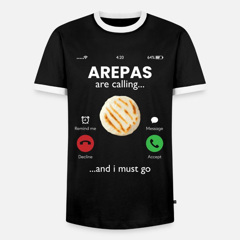 arepas are calling, arepas - Männer Kontrast-T-Shirt - Schwarz/Weiß