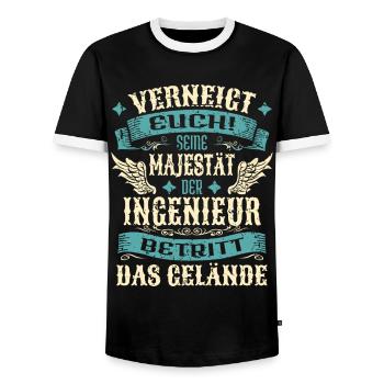 Ingenieur Geschenk Lustige Sprüche - Männer Kontrast-T-Shirt - Schwarz/Weiß - Vorne - AI Model Female 172 light (172cm) & AI Model Male 178 light (178cm)