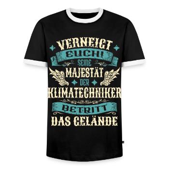 Klimatechniker Geschenk Lustige Sprüche - Männer Kontrast-T-Shirt - Schwarz/Weiß - Vorne - AI Model Female 172 light (172cm) & AI Model Male 178 light (178cm)