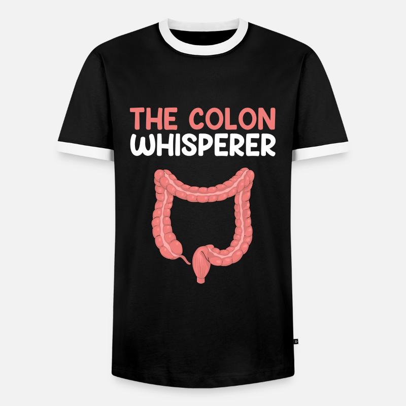Colon Whisperer, Endoscopy Gastroenterology - Männer Kontrast-T-Shirt - Schwarz/Weiß