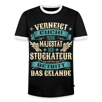 Stuckateur Geschenk Lustige Sprüche - Männer Kontrast-T-Shirt - Schwarz/Weiß - Vorne - AI Model Female 172 light (172cm) & AI Model Male 178 light (178cm)