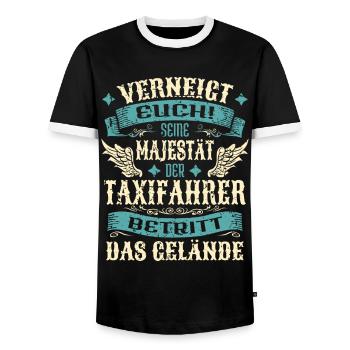 Taxifahrer Geschenk Lustige Sprüche - Männer Kontrast-T-Shirt - Schwarz/Weiß - Vorne - AI Model Female 172 light (172cm) & AI Model Male 178 light (178cm)