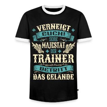 Trainer Geschenk Lustige Sprüche - Männer Kontrast-T-Shirt - Schwarz/Weiß - Vorne - AI Model Female 172 light (172cm) & AI Model Male 178 light (178cm)