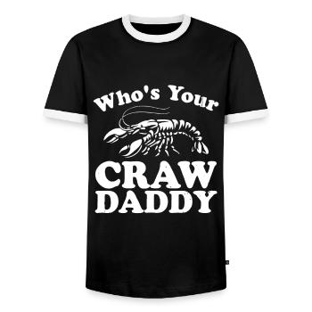Who's Your Crawdaddy Funny Crawfish Boil Mardi Gra - Men's Ringer Shirt - black/white - Front - AI Model Female 172 light (172cm) & AI Model Male 178 light (178cm)