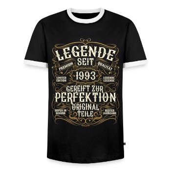 Legende 1993 Geburtstag geboren im Jahr 1993 - Männer Kontrast-T-Shirt - Schwarz/Weiß - Vorne - AI Model Female 172 light (172cm) & AI Model Male 178 light (178cm)