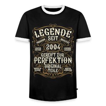 Legende 2004 Geburtstag legendär seit 2004 - Männer Kontrast-T-Shirt - Schwarz/Weiß - Vorne - AI Model Female 172 light (172cm) & AI Model Male 178 light (178cm)