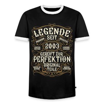 Legende 2003 Geburtstag legendär seit 2003 - Männer Kontrast-T-Shirt - Schwarz/Weiß - Vorne - AI Model Female 172 light (172cm) & AI Model Male 178 light (178cm)