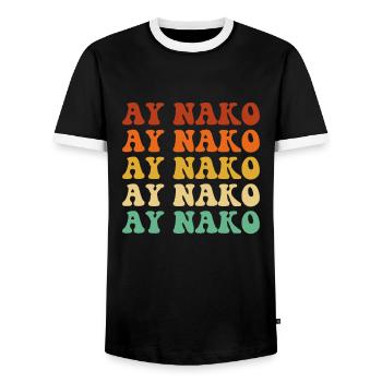 Ay Nako, Funny Filipino Pinoy - Männer Kontrast-T-Shirt - Schwarz/Weiß - Vorne - AI Model Female 172 light (172cm) & AI Model Male 178 light (178cm)