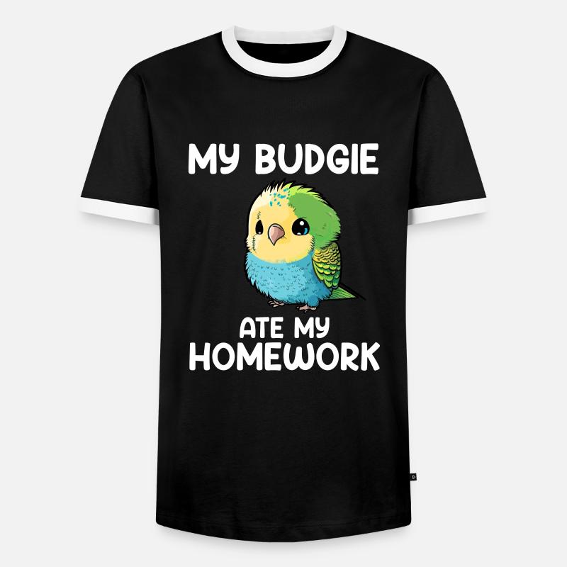 budgerigar parakeet, Budgie - Männer Kontrast-T-Shirt - Schwarz/Weiß