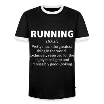 Laufen Lustig Definition Lustig 5k Marathon Läuferm - Männer Kontrast-T-Shirt - Schwarz/Weiß - Vorne - AI Model Female 172 light (172cm) & AI Model Male 178 light (178cm)