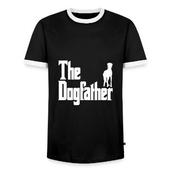 Le Dogfather Saluki - T-shirt contrasté Homme - noir/blanc - Devant - AI Model Female 172 light (172cm) & AI Model Male 178 light (178cm)