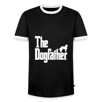 Le Dogfather Aussiedoodle - T-shirt contrasté Homme - noir/blanc - Devant - AI Model Female 172 light (172cm) & AI Model Male 178 light (178cm)