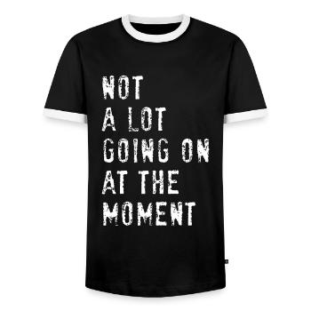 Jahrgang Im Moment ist nicht viel los - Männer Kontrast-T-Shirt - Schwarz/Weiß - Vorne - AI Model Female 172 light (172cm) & AI Model Male 178 light (178cm)