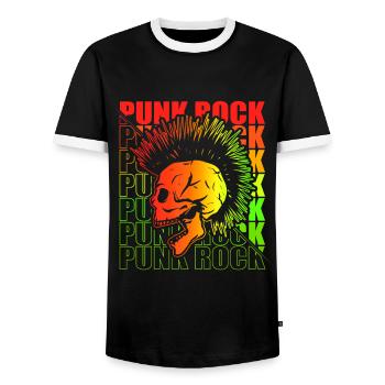 Punk Rock Pogo Anarchy Punks Punk Rocker Punk - Men's Ringer Shirt - black/white - Front - AI Model Female 172 light (172cm) & AI Model Male 178 light (178cm)