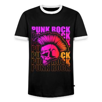 Punk Rock Pogo Anarchie Punks Punk Rocker Punk - Männer Kontrast-T-Shirt - Schwarz/Weiß - Vorne - AI Model Female 172 light (172cm) & AI Model Male 178 light (178cm)