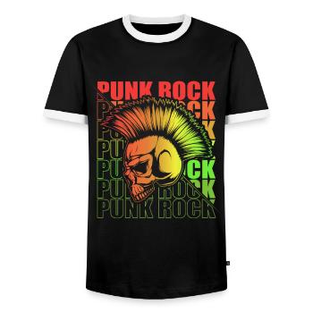 Punk Rock Pogo Anarchy Punks Punk Rocker Punk - Men's Ringer Shirt - black/white - Front - AI Model Female 172 light (172cm) & AI Model Male 178 light (178cm)