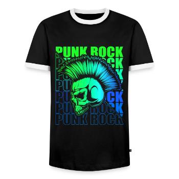 Punk Rock Pogo Anarchie Punks Punk Rocker Punk - Männer Kontrast-T-Shirt - Schwarz/Weiß - Vorne - AI Model Female 172 light (172cm) & AI Model Male 178 light (178cm)