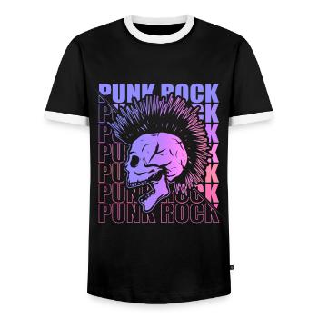 Punk Rock Pogo Anarchie Punks Punk Rocker Punk - Männer Kontrast-T-Shirt - Schwarz/Weiß - Vorne - AI Model Female 172 light (172cm) & AI Model Male 178 light (178cm)