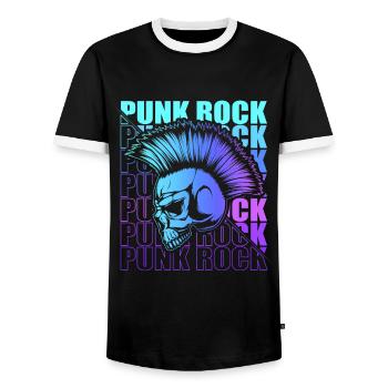 Punk Rock Pogo Anarchy Punks Punk Rocker Punk - Men's Ringer Shirt - black/white - Front - AI Model Female 172 light (172cm) & AI Model Male 178 light (178cm)