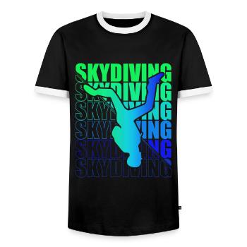 Skydive Freefly Fallschirmspringer Shirt Skydiving - Männer Kontrast-T-Shirt - Schwarz/Weiß - Vorne - AI Model Female 172 light (172cm) & AI Model Male 178 light (178cm)