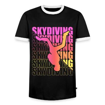 Skydive Freefly Fallschirmspringer Shirt Skydiving - Männer Kontrast-T-Shirt - Schwarz/Weiß - Vorne - AI Model Female 172 light (172cm) & AI Model Male 178 light (178cm)