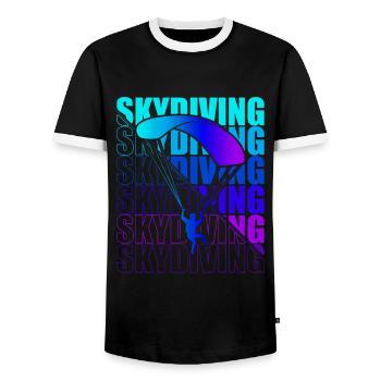 Skydive Freefly Fallschirmspringer Shirt Skydiving - Männer Kontrast-T-Shirt - Schwarz/Weiß - Vorne - AI Model Female 172 light (172cm) & AI Model Male 178 light (178cm)