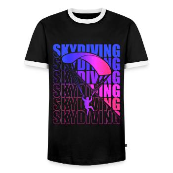 Skydive Freefly Fallschirmspringer Shirt Skydiving - Männer Kontrast-T-Shirt - Schwarz/Weiß - Vorne - AI Model Female 172 light (172cm) & AI Model Male 178 light (178cm)