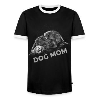 Best Dog Mom Ever Best Buddy Dog - Men's Ringer Shirt - black/white - Front - AI Model Female 172 light (172cm) & AI Model Male 178 light (178cm)