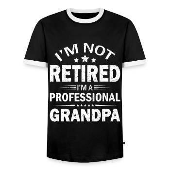 I'm Not Retired I'm A Professional Grandpa Father' - Men's Ringer Shirt - black/white - Front - AI Model Female 172 light (172cm) & AI Model Male 178 light (178cm)