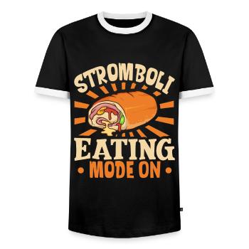 Stromboli Mode Manger On - Stromboli - T-shirt contrasté Homme - noir/blanc - Devant - AI Model Female 172 light (172cm) & AI Model Male 178 light (178cm)