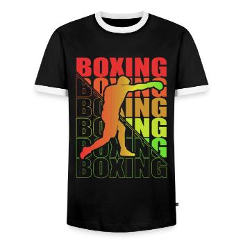 Boxen Arts Martiaux Boxe Box Club Boxeur - T-shirt contrasté Homme - noir/blanc - Devant - AI Model Female 172 light (172cm) & AI Model Male 178 light (178cm)