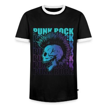 Punk Rock Pogo Anarchy Punks Punk Rocker Punk - Men's Ringer Shirt - black/white - Front - AI Model Female 172 light (172cm) & AI Model Male 178 light (178cm)