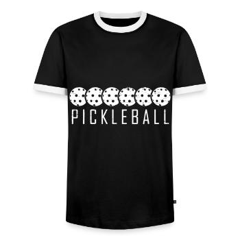 Pickleball Funny Paddle Sports Player Retro Vintag - T-shirt contrasté Homme - noir/blanc - Devant - AI Model Female 172 light (172cm) & AI Model Male 178 light (178cm)