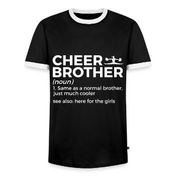 Funny Cheer Brother Définition - T-shirt contrasté Homme - noir/blanc - Devant - AI Model Female 172 light (172cm) & AI Model Male 178 light (178cm)