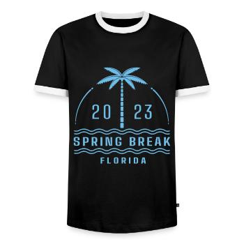 Matching Spring Break Beach Vacation idea - Florid - Men's Ringer Shirt - black/white - Front - AI Model Female 172 light (172cm) & AI Model Male 178 light (178cm)