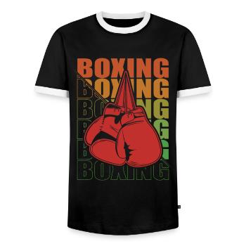 Boxen Arts Martiaux Boxe Box Club Boxeur - T-shirt contrasté Homme - noir/blanc - Devant - AI Model Female 172 light (172cm) & AI Model Male 178 light (178cm)