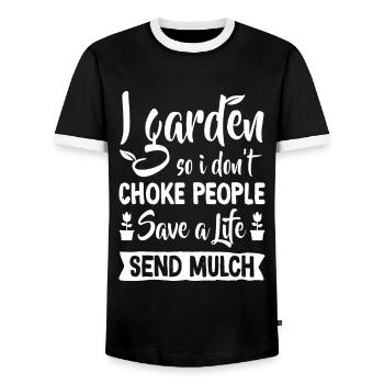 Je jardine pour ne pas étouffer les gens - Gardener Garden - T-shirt contrasté Homme - noir/blanc - Devant - AI Model Female 172 light (172cm) & AI Model Male 178 light (178cm)