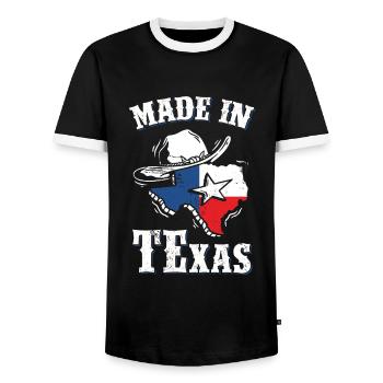 Texas - Men's Ringer Shirt - black/white - Front - AI Model Female 172 light (172cm) & AI Model Male 178 light (178cm)