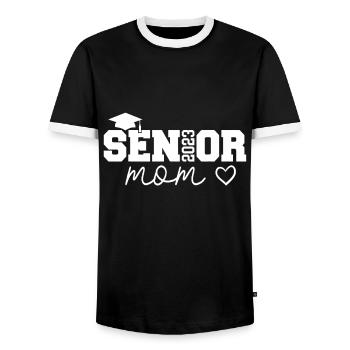 Proud mom Class of 2023 Senior Graduate Leopard Se - Men's Ringer Shirt - black/white - Front - AI Model Female 172 light (172cm) & AI Model Male 178 light (178cm)