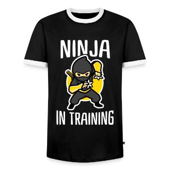 Ninja en formation Cool Ninja Kids - T-shirt contrasté Homme - noir/blanc - Devant - AI Model Female 172 light (172cm) & AI Model Male 178 light (178cm)