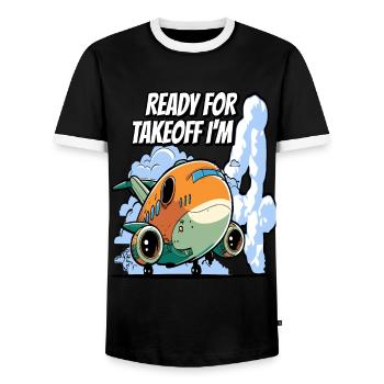 Ready for Takeoff I'm 4 - 4nd Birthday Boy - Männer Kontrast-T-Shirt - Schwarz/Weiß - Vorne - AI Model Female 172 light (172cm) & AI Model Male 178 light (178cm)