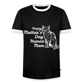 Alles Gute zum Muttertag Menschliche Mutter Vintage Catfunny fami - Männer Kontrast-T-Shirt - Schwarz/Weiß - Vorne - AI Model Female 172 light (172cm) & AI Model Male 178 light (178cm)