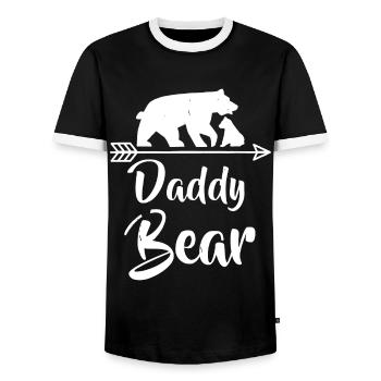 Daddy Bear - Best Gift Mother's / Father's Day - Men's Ringer Shirt - black/white - Front - AI Model Female 172 light (172cm) & AI Model Male 178 light (178cm)