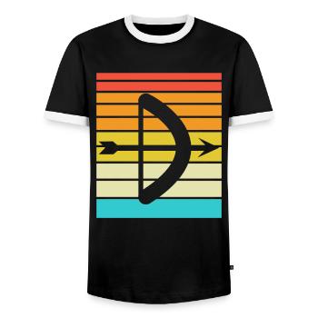 Archery Gift Saying Archery - Men's Ringer Shirt - black/white - Front - AI Model Female 172 light (172cm) & AI Model Male 178 light (178cm)