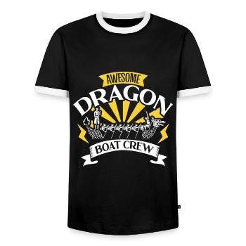 Fantastische Drachenboot Crew - Männer Kontrast-T-Shirt - Schwarz/Weiß - Vorne - AI Model Female 172 light (172cm) & AI Model Male 178 light (178cm)